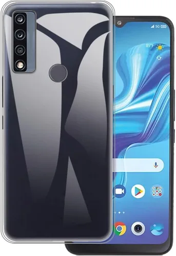 Vista 2 de Estuche y correa de muñeca para TCL 20 A 5G - transparente+negro Funda transparente + correa negra