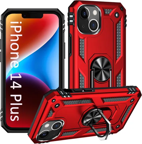 Vista 32 de ADDIT i Phone 14 Pro - Funda para iPhone 14 Pro, con anillo de soporte, soporte ajustable, grado militar, protección resistente, a prueba de golpes