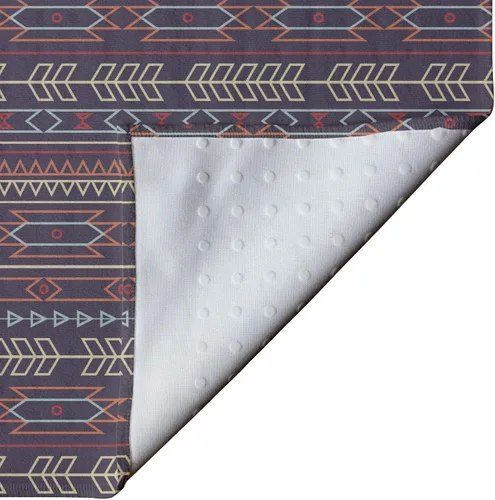 Vista 4 de Ambesonne Toalla étnica para esterilla de yoga, patrón ornamental con flechas y triángulos motivos del folclore, antideslizante, absorbente