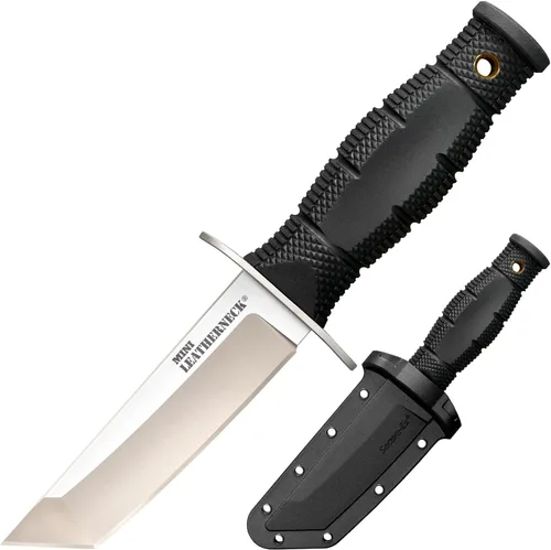 Vista 8 de Cold Steel Mini Leatherneck Clip Point Compacto Ligero 3.5" Cuchillo de Hoja Fija de Acero 8CR13MOV para Caza y Utilidad al Aire Libre, Mango