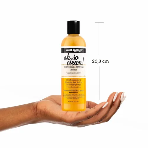Vista 6 de Aunt Jackie's Curls and Coils Oh So Clean Champú Hidratante Profundo y Suavizante para Cabello para Rizos Naturales, Espirales y Ondas, Enriquecido