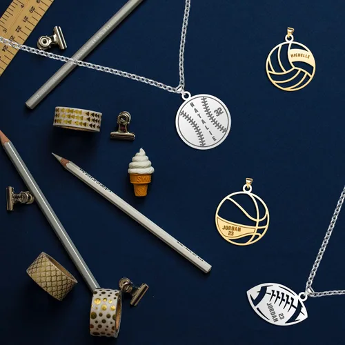 Vista 3 de Collares personalizados con número de jersey para hombre, atletas deportivos, cadena con colgante para niños, acero inoxidable, béisbol, fútbol