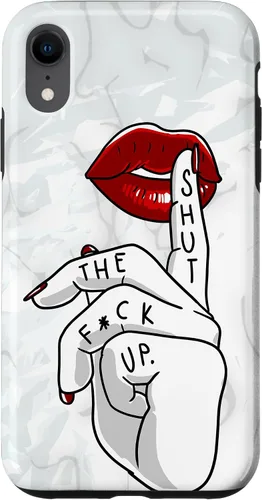 Vista 25 de STFU - Funda de regalo para iPhone 17 con texto en inglés "Lips Cool Swear Words Cussin Saying Women Bad Girs