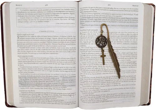 Vista 4 de Marcador de pluma de metal BLBMH Planificador de la Biblia con cruz Marcador de libro de oración para mujeres hombres sacerdote Regalos cristianos