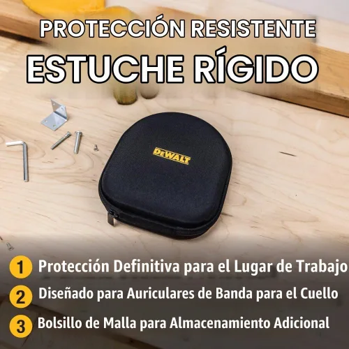 Vista 3 de DEWALT Auriculares Bluetooth 2 en 1 con banda para el cuello + estuche