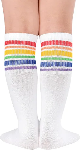 Vista 3 de Calcetines de fútbol para niños calcetines de tubo alto hasta la rodilla calcetines de uniforme de algodón lindos calcetines deportivos para niños