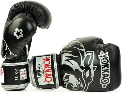 Vista 3 de YOKKAO Guantes de boxeo Muay Thai transpirables de diseño Guantes de entrenamiento y combate de cuero premium para hombres y mujeres Guantes