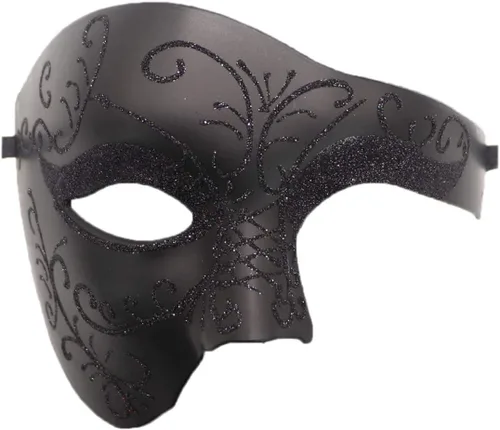 Vista 2 de Awlsyj Máscara de metal para parejas, disfraz veneciano romano de Halloween, Mardi Gras, fiesta y baile de graduación