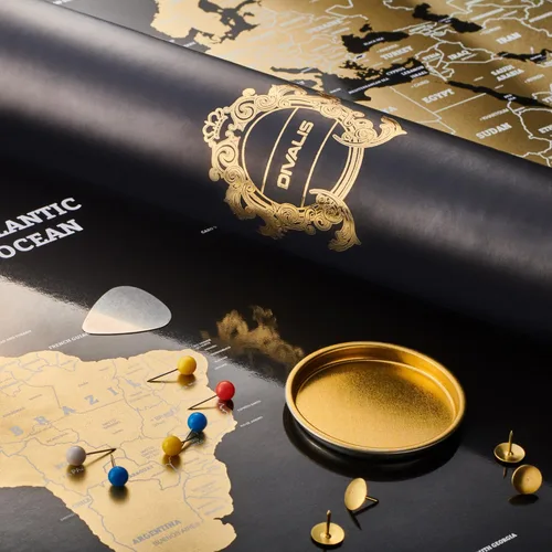 Vista 2 de Juego de regalo 2 en 1, mapa del mundo para raspar y mapa para raspar de EE. UU., carteles fáciles de enmarcar del mundo y Estados Unidos