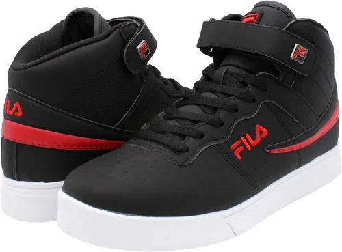 Vista 3 de Fila Tenis deportivos para hombre para uso diario, atléticos, casuales, de caña alta, con cordones Negro/Rojo/Blanco
