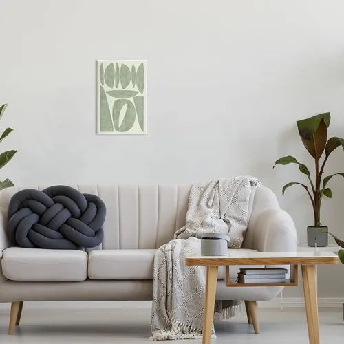Vista 3 de Stupell Industries Placa de pared con formas verdes modernas de Flora Kouta