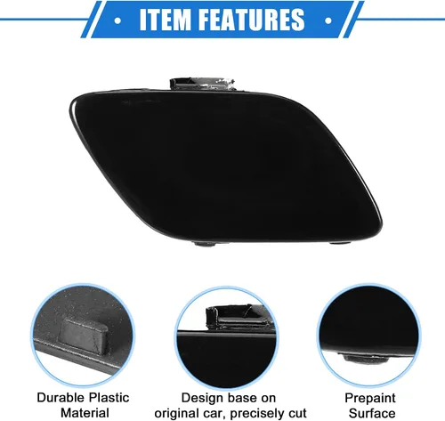 Vista 4 de Tapa para gancho de remolque de automóvil, compatible con BMW E92 Coupé E93 2007-2010, plástico duradero negro delantero derecho