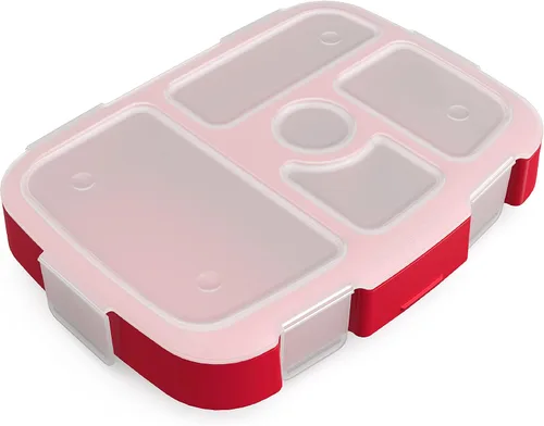 Vista 9 de Bentgo® Kids Prints Bandeja con Cubierta Transparente - Reutilizable, Sin BPA, Recipiente de Preparación de Comidas de 5 Compartimentos con Control