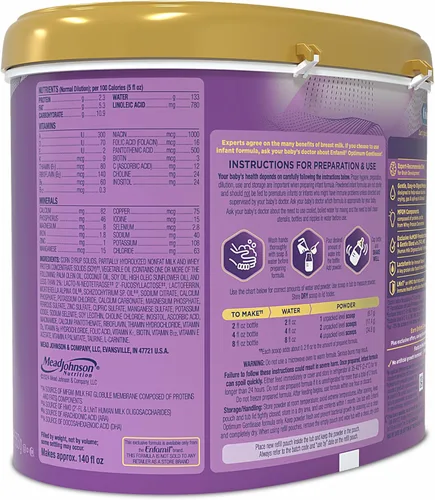 Vista 9 de Enfamil Optimum (Enspire) Gentlease Baby Formula, 19.5 Oz