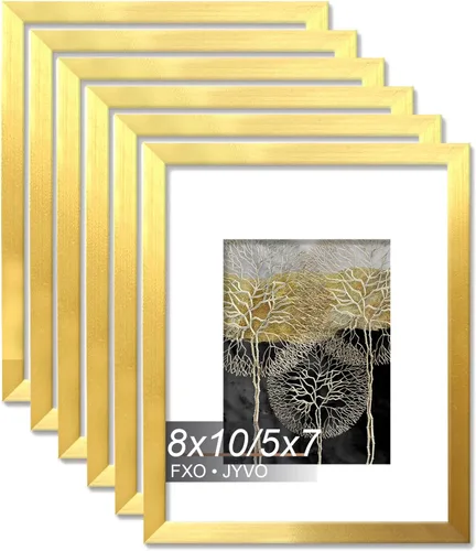 Vista 90 de Fxojyvo Marco de Fotos de 4x6, Muestra Foto de 3.5x5 con Paspartú o 4 x 6 Sin Paspartú, Liviano y de Alta Transparencia Marco de 4 por 6 para Pared