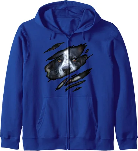 Vista 4 de Diseño de Border Collie in me, diseño de perro, sudadera con cremallera para perro Pedigree