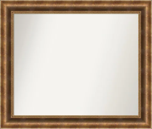 Vista 524 de Amanti Art Espejo de pared personalizado no biselado (25 x 25 pulgadas), marco de bronce acentuado, varios tamaños personalizados, espejo de baño