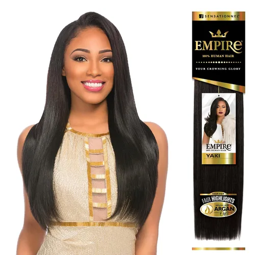Vista 19 de Sensationnel - Cabello humano Empire Yaki, tejido sin enredos para un tejido rápido y estilo cosido para conseguir reflejos artificiales, paquete