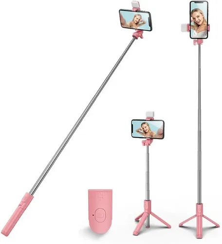 Vista 10 de XIHAMA Palo selfie trípode, palo selfie extensible 3 en 1 con control remoto inalámbrico, soporte de trípode portátil para teléfono compatible