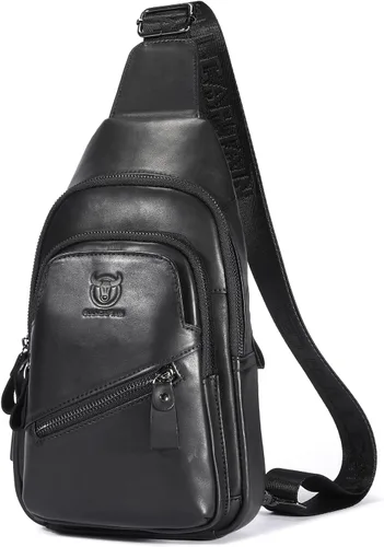 Vista 109 de LUKZIJAES Bolso bandolera de cuero genuino para hombre