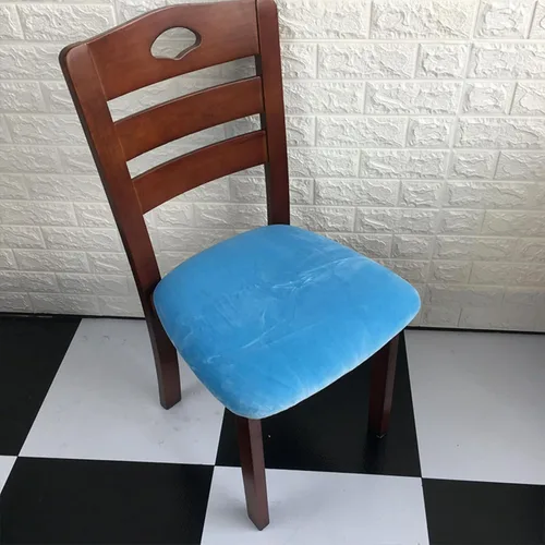 Vista 7 de Juego de 6 fundas de asiento de terciopelo para sillas de comedor, fundas de asiento elásticas para sillas de comedor, fundas de asiento lavables