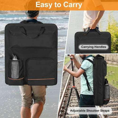 Vista 5 de HODRANT Bolsa de almacenamiento para paneles solares, mochila de viaje compatible con Jackery SolarSaga 100W 100X 200W, funda de transporte