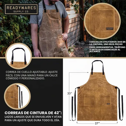 Vista 3 de Readywares - Delantal de lona encerada