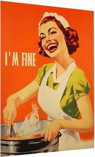 Vista 27 de Impresión retro de cocina – Divertido póster de los años 50, impresión retro de cocina, arte de pared de cocina feliz ama de casa, decoración retro