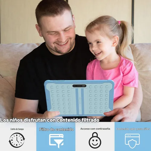 Vista 2 de PRITOM Android 13, tablet infantil de 10 pulgadas, control parental, 6000 mAh, procesador de cuatro núcleos, 2 GB de RAM, 64 GB de ROM, pantalla