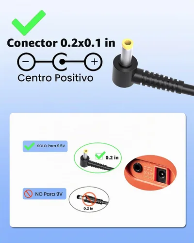 Vista 6 de VHBW Cable de alimentación CC de 9.5 V compatible con teclado Casio ADE95100LU, compatible con la fuente de alimentación de teclado Casio LK-135