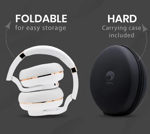 Vista 6 de WAVV Element Active - Auriculares inalámbricos con cancelación de ruido Bluetooth con micrófono, graves profundos, carga rápida de 40 horas
