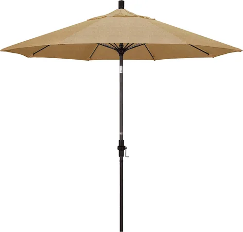 Vista 16 de California Umbrella GSCUF908117-5410 - Sombrilla redonda de 9 pies con poste de aluminio y varillas de fibra de vidrio para patio, 9 pies