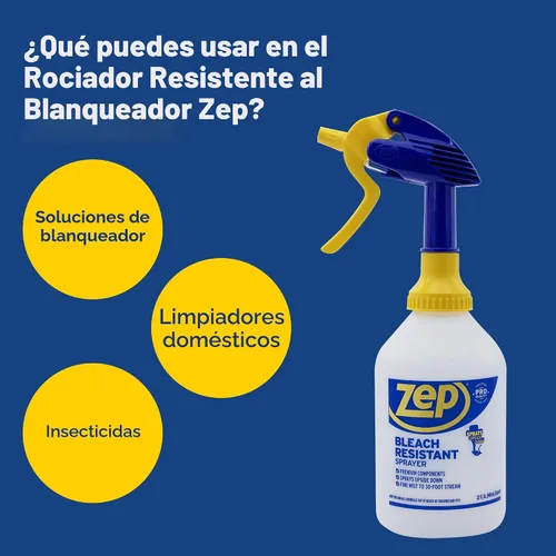Vista 4 de Zep Nuevo Pulverizador Profesional Resistente al Blanqueador 2.0 Botella 32 Onzas - Pulverización de 9 Metros, Boquilla Ajustable