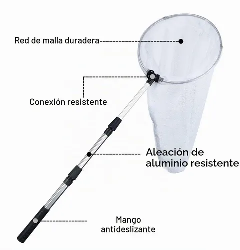 Vista 5 de Coopay Insect and Butterfly Fishing Net with 12 Inches Ring, Handle Extends to 36 Inches