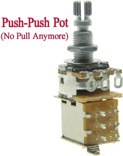 Vista 2 de Dopro Potenciómetro de guitarra bajo Push Pot (No Pull Anymore) Audio Taper Guitar Potenciómetro A250K