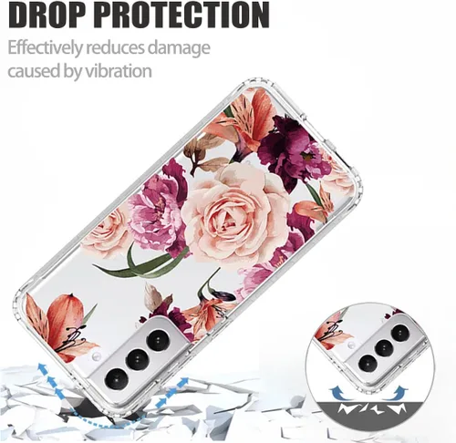 Vista 7 de Funda para Galaxy S22 Plus, Samsung S22+ SM-S906U, funda protectora de cuerpo completo transparente con protector de pantalla de vidrio templado