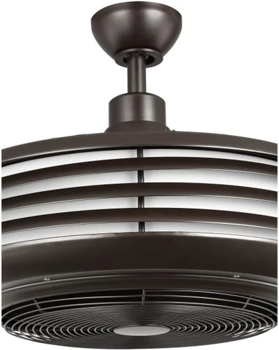Vista 2 de Progress Lighting Sanford - Ventilador de techo cerrado para interiores y exteriores de 24 pulgadas con luz LED Delivers powerful airflow and LED