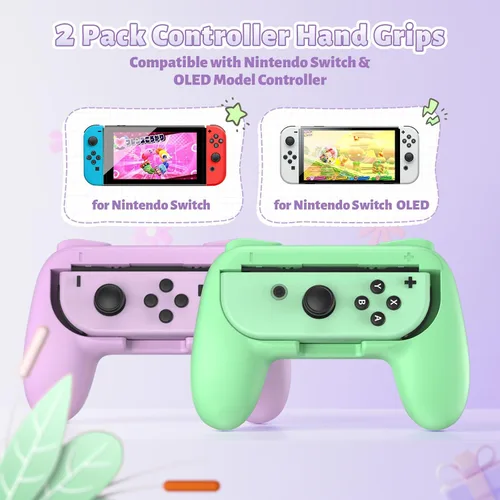Vista 63 de FASTSNAIL Grips Compatible with Nintendo Switch for Joy Con & OLED Model for Joycon, Wear-resistant Handle Kit Compatible with Joy Cons Controllers