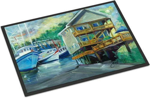 Vista 259 de Caroline's Treasures JMK1017JMAT - Tapete de caza de rana garza azul, 24 x 36 pulgadas, tapete para puerta delantera, interior y exterior