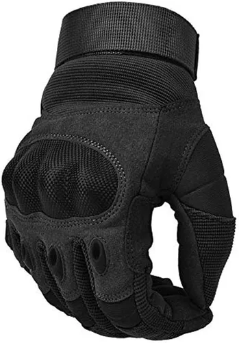 Vista 2 de REEBOW GEAR Guantes tácticos para motocicletas, guantes de dedo completo, color negro
