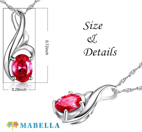 Vista 2 de Collar de plata de ley con piedras preciosas de imitación para nacimiento, colgante para mujer