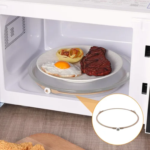 Vista 7 de Anillo giratorio de microondas de 8.74 pulgadas con rodillos de 0.591 in, anillo universal para horno de microondas, bandeja giratoria de repuesto