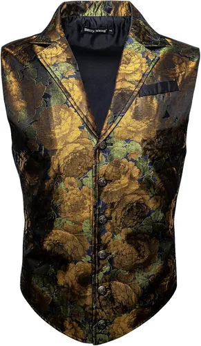 Vista 3 de BarryWang Chaleco de traje victoriano de cachemira para hombre formal de ocio a medida ajuste delgado steampunk gótico esmoquin