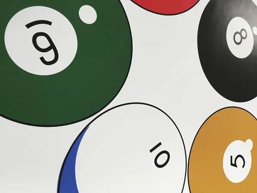 Vista 5 de 15 calcomanías de pared de bolas de billar impresas gráficas para decoración de sala de juegos, arte de pared de vinilo