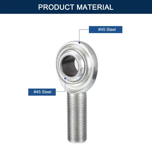 Vista 3 de CM8 Rod End Bearing Heim Joints, 1/2 x 1/2-20 Mano derecha rosca macho Heim Junta con tuercas de atasco 2pcs
