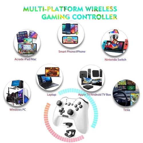 Vista 2 de Bluetooth Controller for iPhoneMobile PhoneSwitchMaciPadAndroidLaptop, Wireless Pro Game Controller for Apple Arcade MFI Games, Remote Gamepad