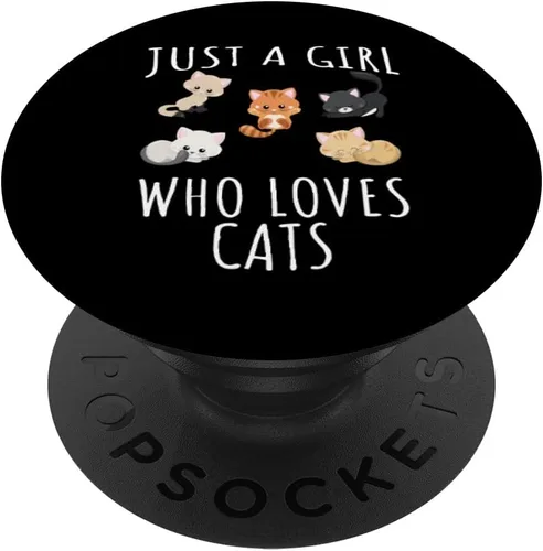 Vista 7 de Just a girl who love Cats - Funny Kitten PopSockets PopGrip: agarre intercambiable para teléfonos y tabletas PopSockets MagSafe PopGrip para iPhone