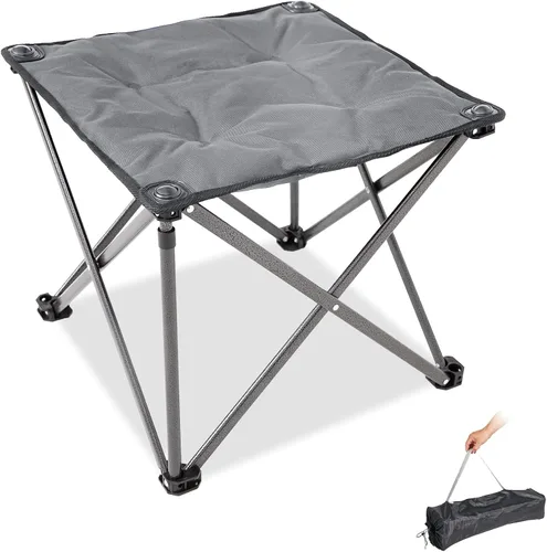 Vista 9 de FUNDANGO Taburete trípode plegable, silla de pesca portátil ligera con asiento acolchado grueso, 440 libras, sillas de campamento al aire libre