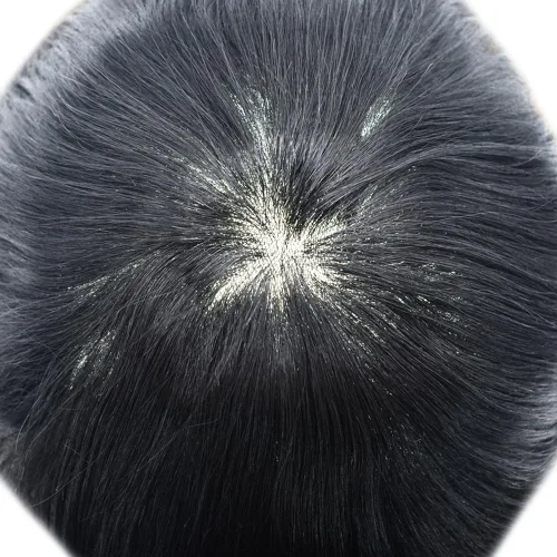 Vista 5 de Toupee - Sistema de reemplazo de cabello para hombres, 0.002 in, invisible, ultra fina, para hombre, pieza de pelo tipo tupé, todas