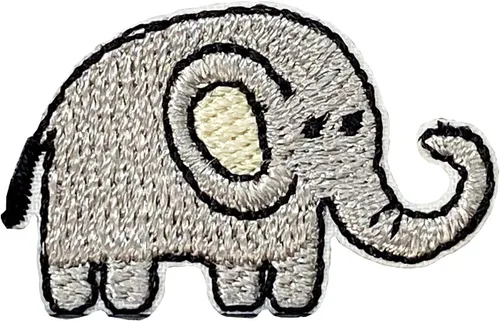 Vista 3 de Mini Elefante, Animales, Bordado, Parche termoadhesivo (3/4" x 1-1/8") (1)